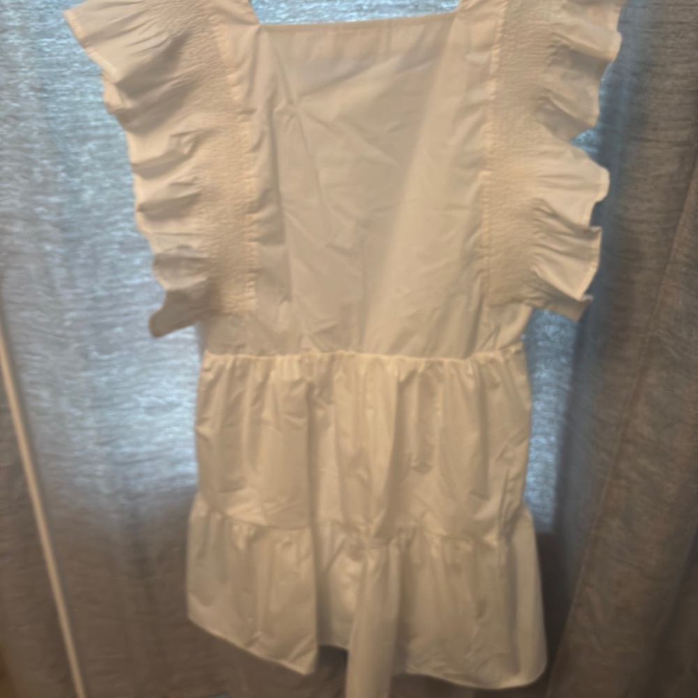 Entro White Ruffled Mini Dress
